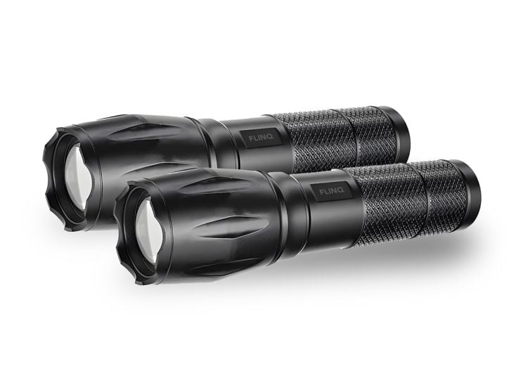 FlinQ Set von 2 Militär-Taschenlampe mit Batterien