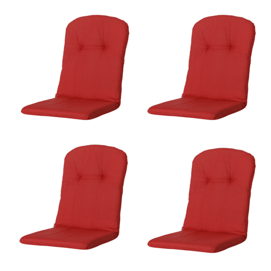 Madison Basic rotes Schalensitzkissen - 4er-Set