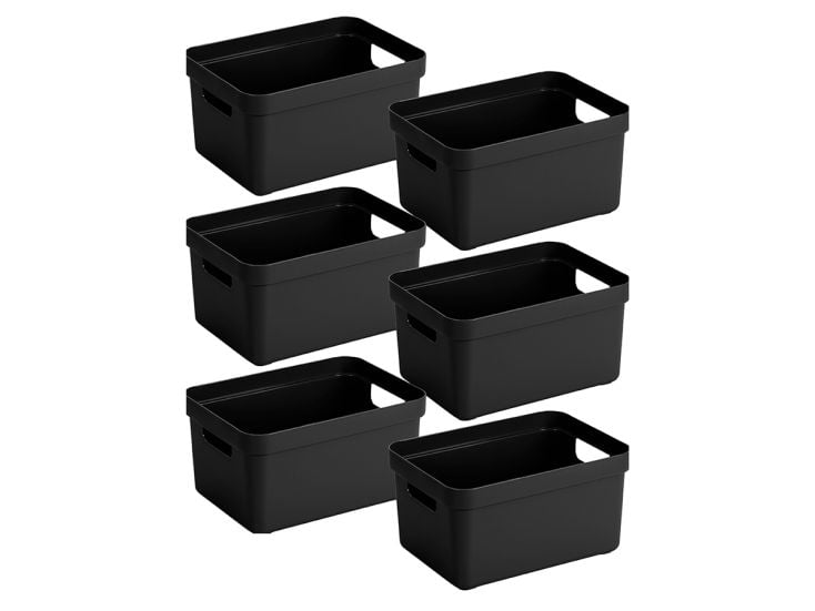 Sunware Sigma home 13 Liter Black Aufbewahrungsbox - Set von 6