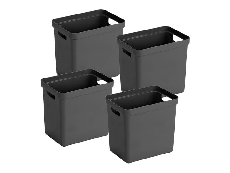 Sunware Sigma home 4er-Set 25L Aufbewahrungsbox - anthrazit