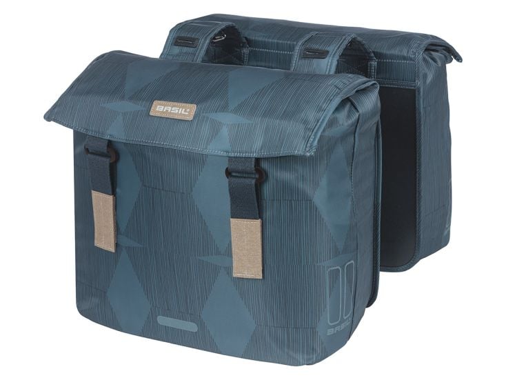 Basil Elegance doppelte Fahrradtasche - Estate Blue