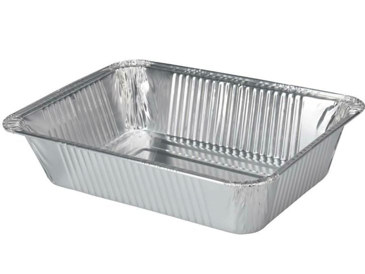 BBQ 22 x 15,5 x 4,5 cm Aluminium-Zubereitungsschale - 4 Stück
