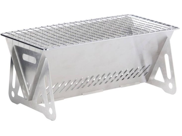 BBQ Edelstahl Mini-Klappgrill für Holzkohle