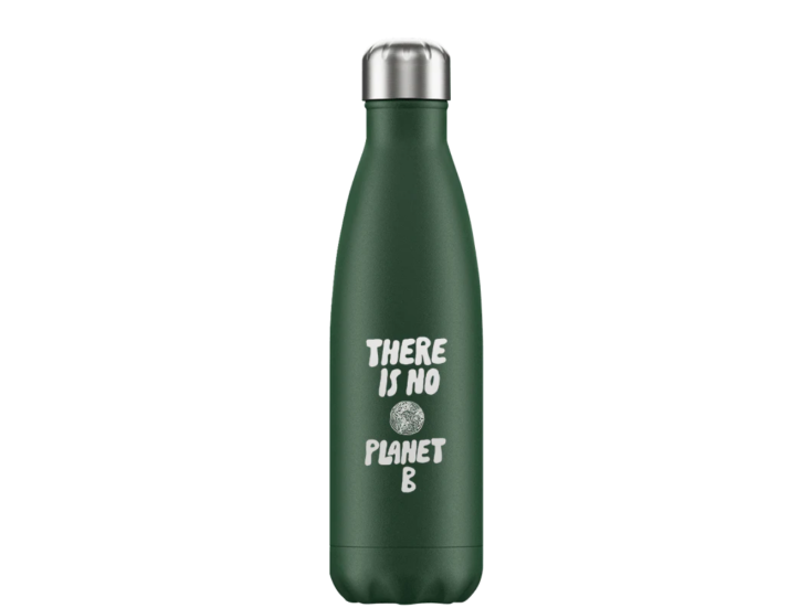 FLASKE no planet b 500 ml Trinkflasche aus Edelstahl - Moss