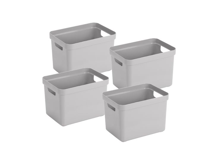Sunware Sigma home 4er-Set 18L Aufbewahrungsbox - grau