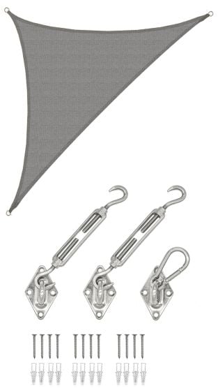 AMANKA 4,2 x 4,2 x 6 atmungsaktives UV Sonnensegel - Grey