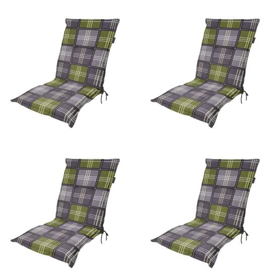 Madison Patchy Olive Gartenstuhlkissen - 4er-Set