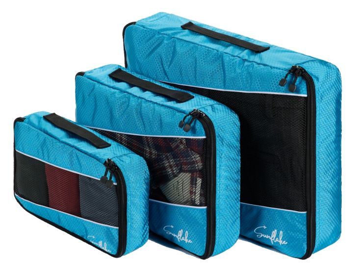 Sunflake Set von 3 Packing Cubes - Blue