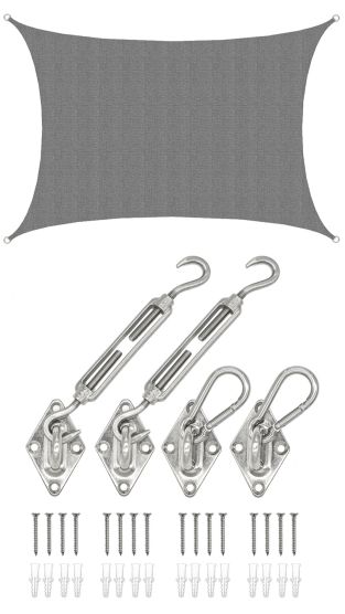 AMANKA 3 x 4 atmungsaktives UV Sonnensegel - Grey