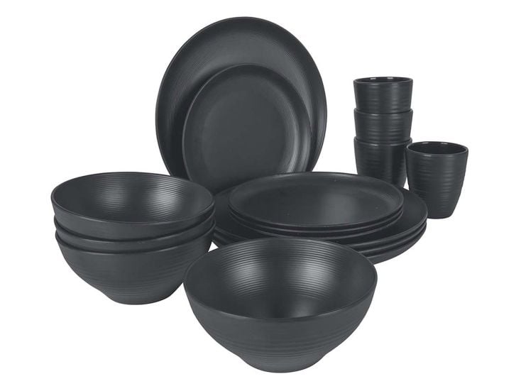Bo-Camp Industrial Orville 16-teiliges Geschirrset - Anthracite