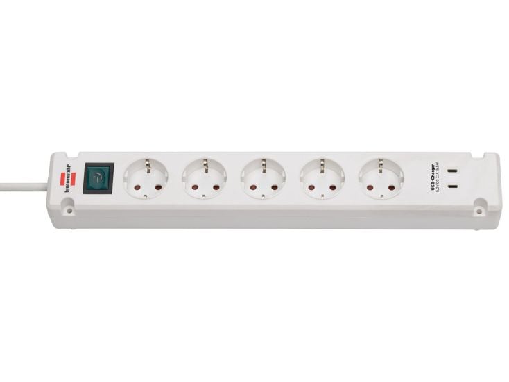 Brennenstuhl Bremounta Steckdosenleiste mit 2 USB-C Ladesteckdosen - White