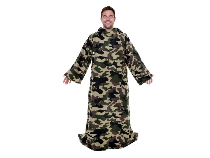 Snuggie Original Fleece Decke mit Ärmeln - Green Camo