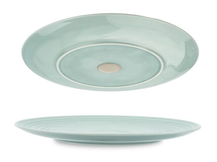 Silwy 26 cm Set von 2 Magnet-Porzellanteller - Cyan