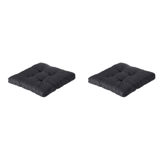 Madison Basic schwarzes Sitzkissen - 2er-Set