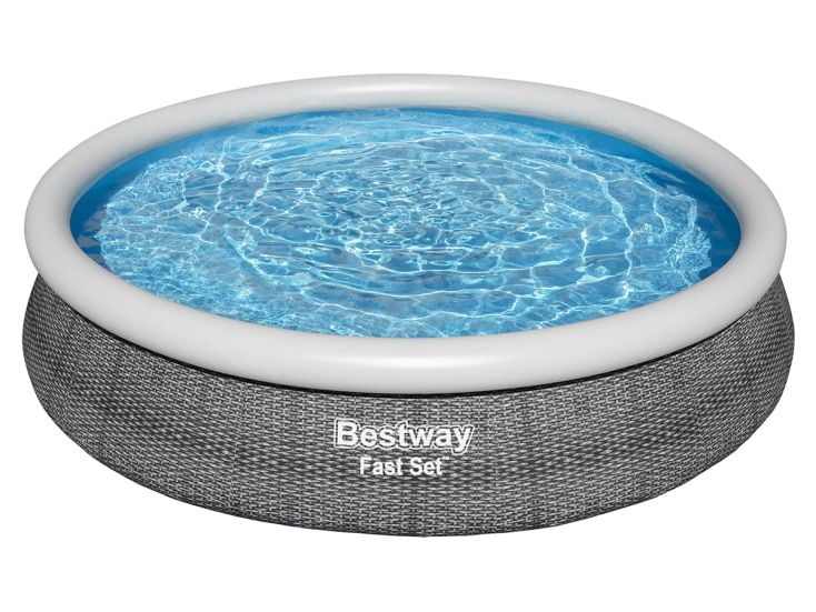 Bestway Fast Set Rattan-Pool-Set mit Filterpumpe
