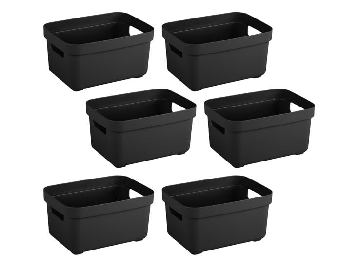 Sunware Sigma Home 2,5 liter Set von 6 Lagerbox - Black