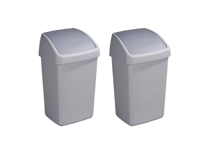 Sunware Delta 25 Liter Grey Schwingdeckeleimer - Set von 2