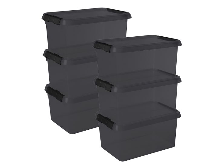 Sunware comfort Line 6er-Set 6L Aufbewahrungsbox - grau