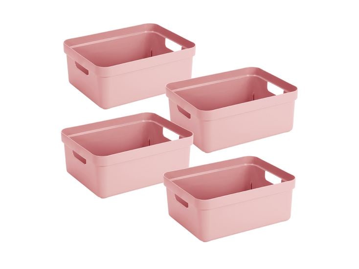 Sunware Sigma home 4er-Set 24L Aufbewahrungsbox - rosa