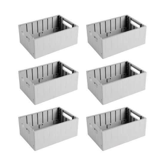 Sunware Sigma home 4,6L Set von 6 Faltkisten - Grey