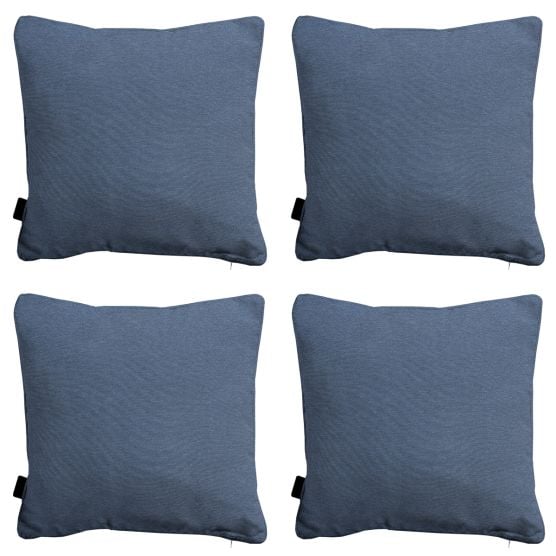 Dekokissen Madison Panama in Saphirblau – 4er-Set