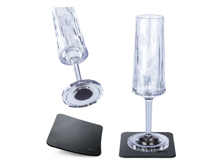Silwy 2er set SEKT Magnet Kunststoffgläser