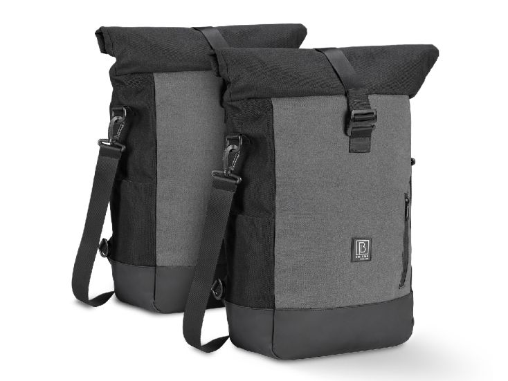 Brisby 3 in 1 wasserdichte rolltop Grey Fahrradtasche - 2 Stück