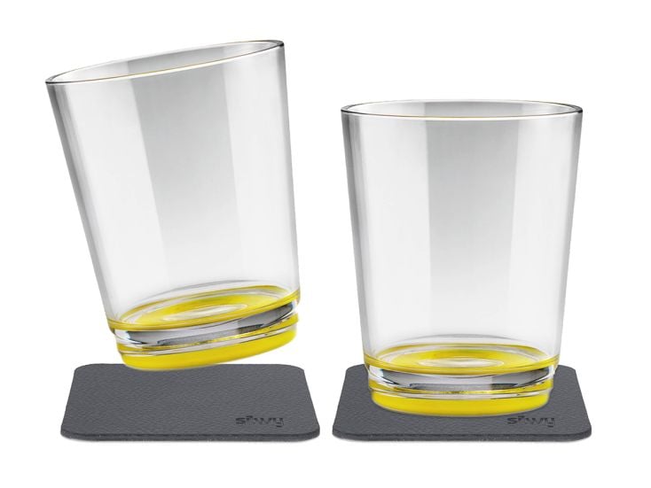 Silwy Set von 2 Magnet-Trinkbecher - Yellow