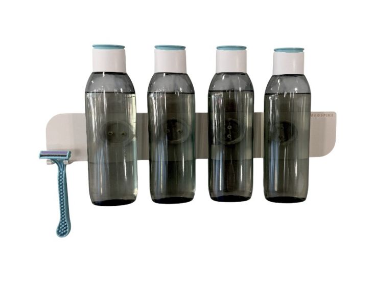 MagSpike Set L mit Halterung Duschablage ohne bohren - White