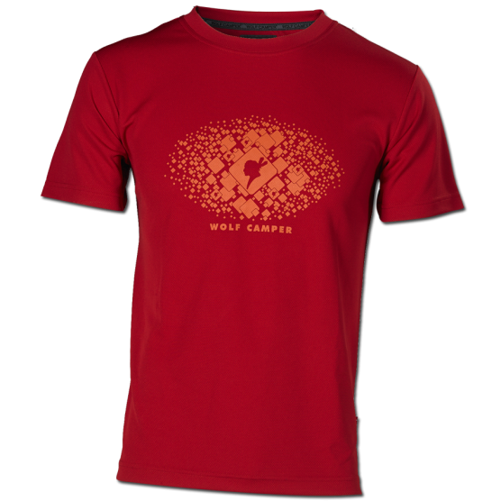 Wolf Camper Square Red Herren T-Shirt