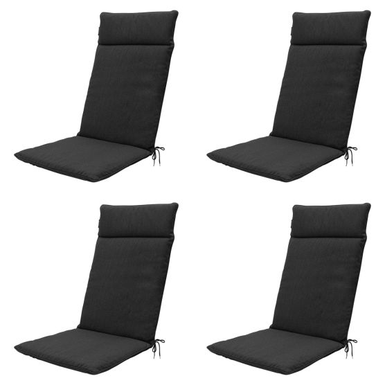 Madison Black Canvas Eco+ Gartenstuhlkissen - 4er-Set