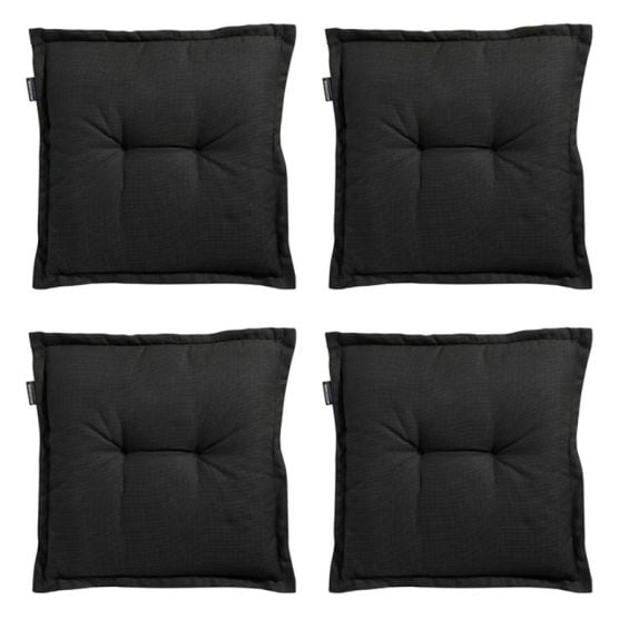 Madison - Sitzkissen Rib schwarz - Ca. 50x50 cm - 4er-Set