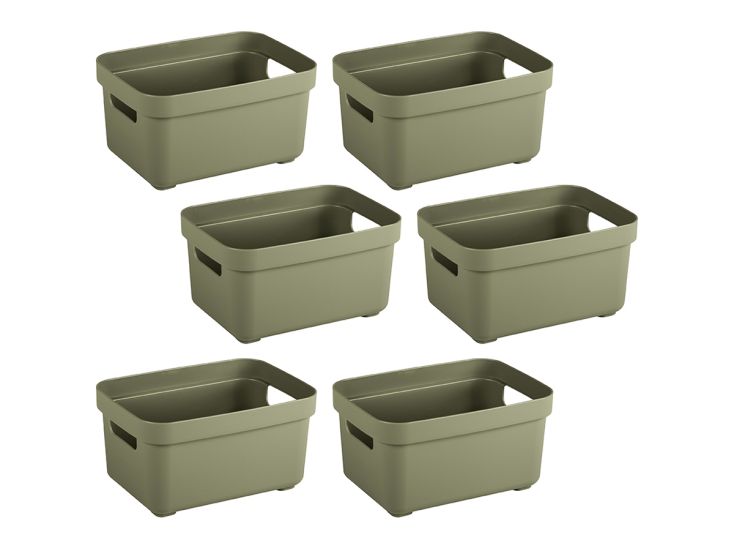 Sunware Sigma Home 2,5 liter Set von 6 Lagerbox - Dark green