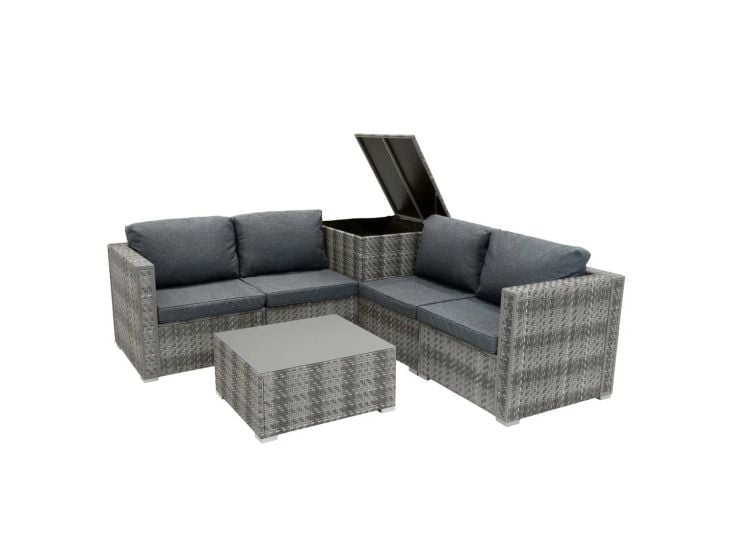 Rattan Modular 6-teiliges Möbelset – Grau