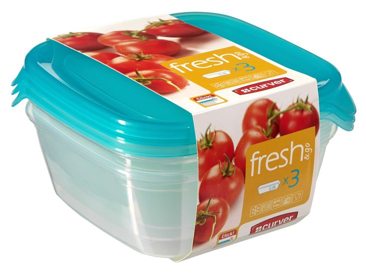 Curver Fresh&Go Frischhaltedosen - 3 x 0,80 Liter