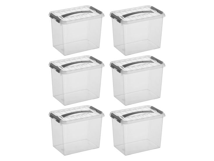 Sunware Q-line 9 Liter Transparent Aufbewahrungsbox - Set von 6