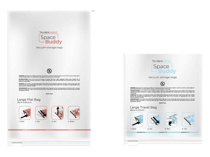 Space Buddy Set von 2 Vakuumbeutel