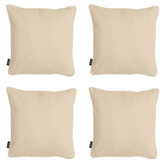 Madison Beige Canvas Eco+ Dekokissen - 4er-Set