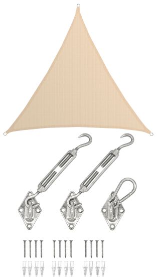 AMANKA 2 x 2 x 2 atmungsaktives UV Sonnensegel - Beige