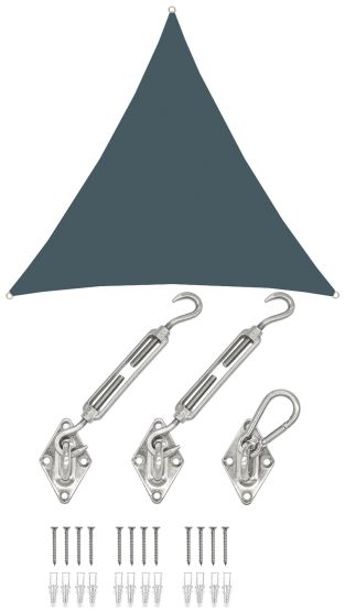 AMANKA 2 x 2 x 2 Wasserdichtes Sonnensegel + Befestigung - Grey