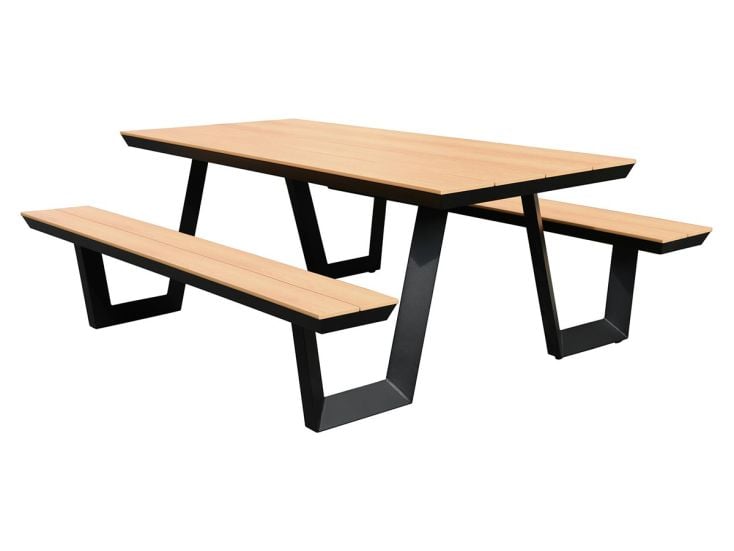 MaximaVida Bermuda Black Aluminium Picknicktisch