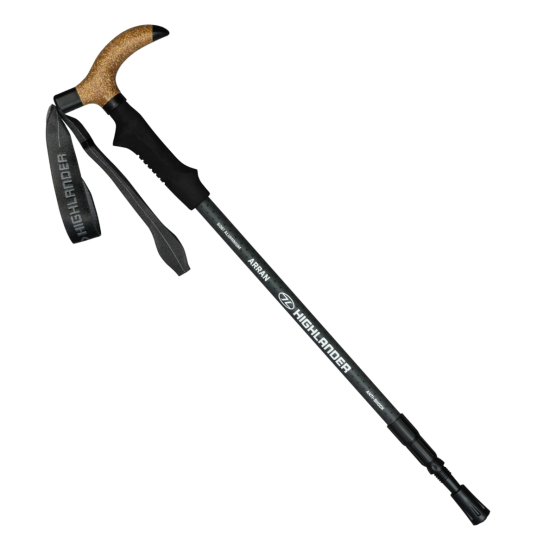 Highlander Arran T-Griff Wanderstock – Schwarz