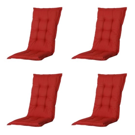 Madison Basic rote Gartenstuhlkissen - 4er-Set