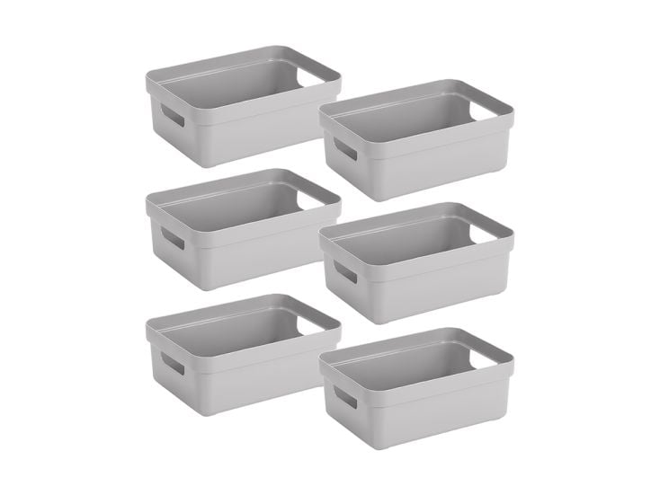 Sunware Sigma home 9L Set von 4 Aufbewahrungsboxen - Grey