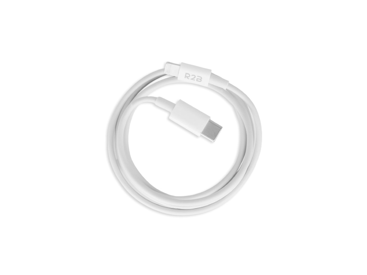 R2B 2 Meter Weißes USB-C zu Lightning Kabel