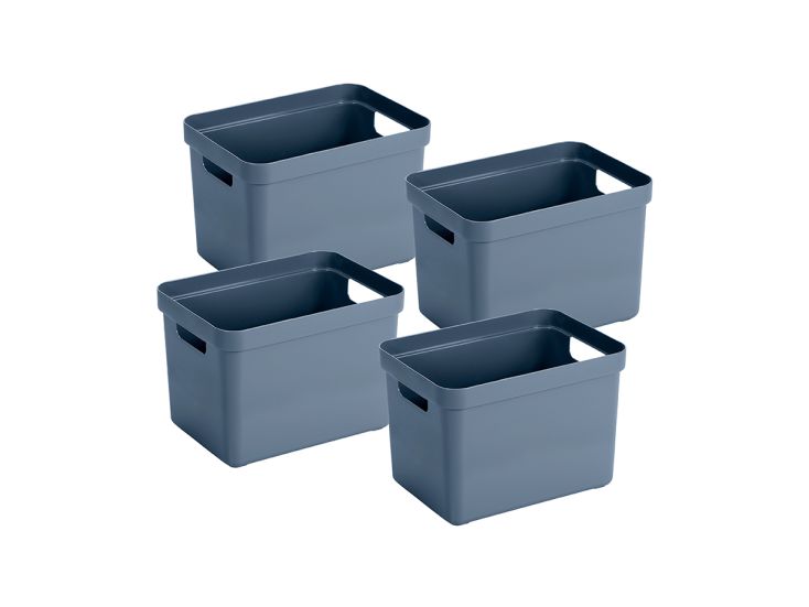 Sunware Sigma home 4er-Set 18L Aufbewahrungsbox - dunkel blau