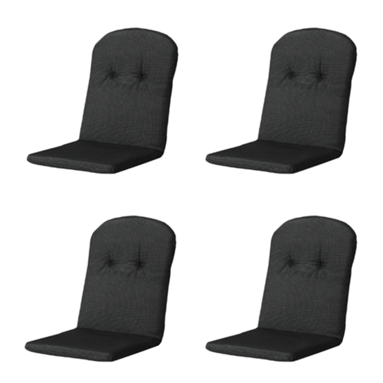 Madison Rib schwarzes Schalensitzkissen - 4er-Set