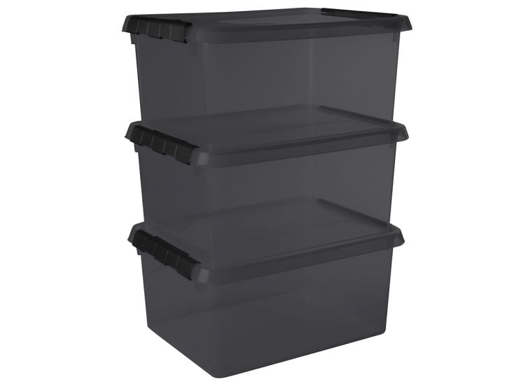 Sunware comfort Line 3er-Set 15L Aufbewahrungsbox - grau