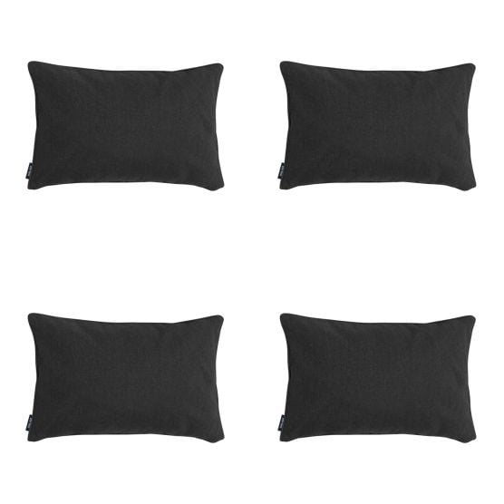 Madison Schwarzes Dekokissen aus Öko-Canvas - 4er-Set