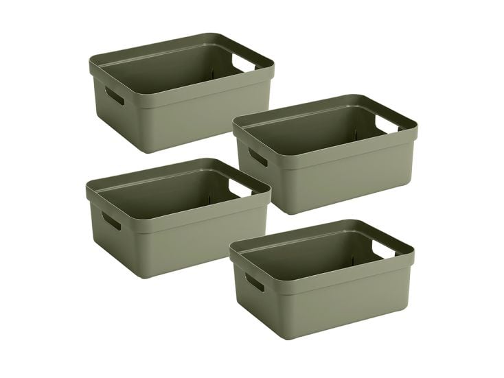 Sunware Sigma home 4er-Set 24L Aufbewahrungsbox - dunkelgrün